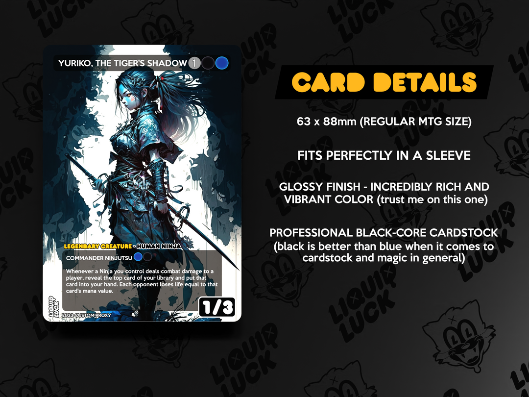 Yuriko, the Tiger’s Shadow – Ninja Tribal Dimir Tempo | MTG Commander EDH Proxy Deck | 100 Card Ready-to-Play