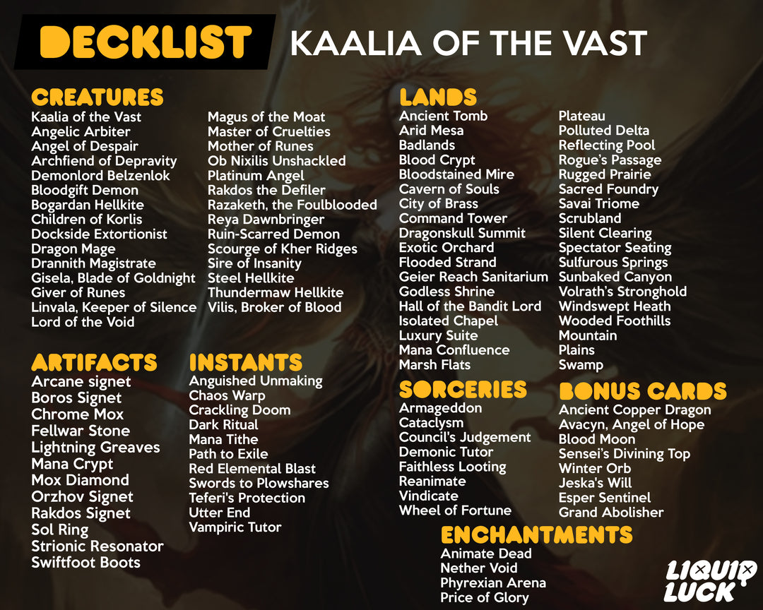 Kaalia of the Vast – Angel Demon Dragon Tribal | MTG Commander EDH Proxy Deck | 100 Card Ready-to-Play