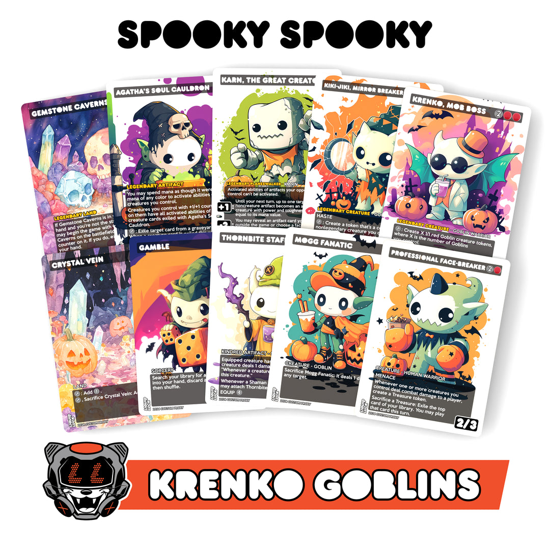 Krenko, Mob Boss – Goblin Tribal Token Swarm | MTG Commander EDH Proxy Deck | Chibi Cute Halloween Theme | 100 Card Ready-to-Play