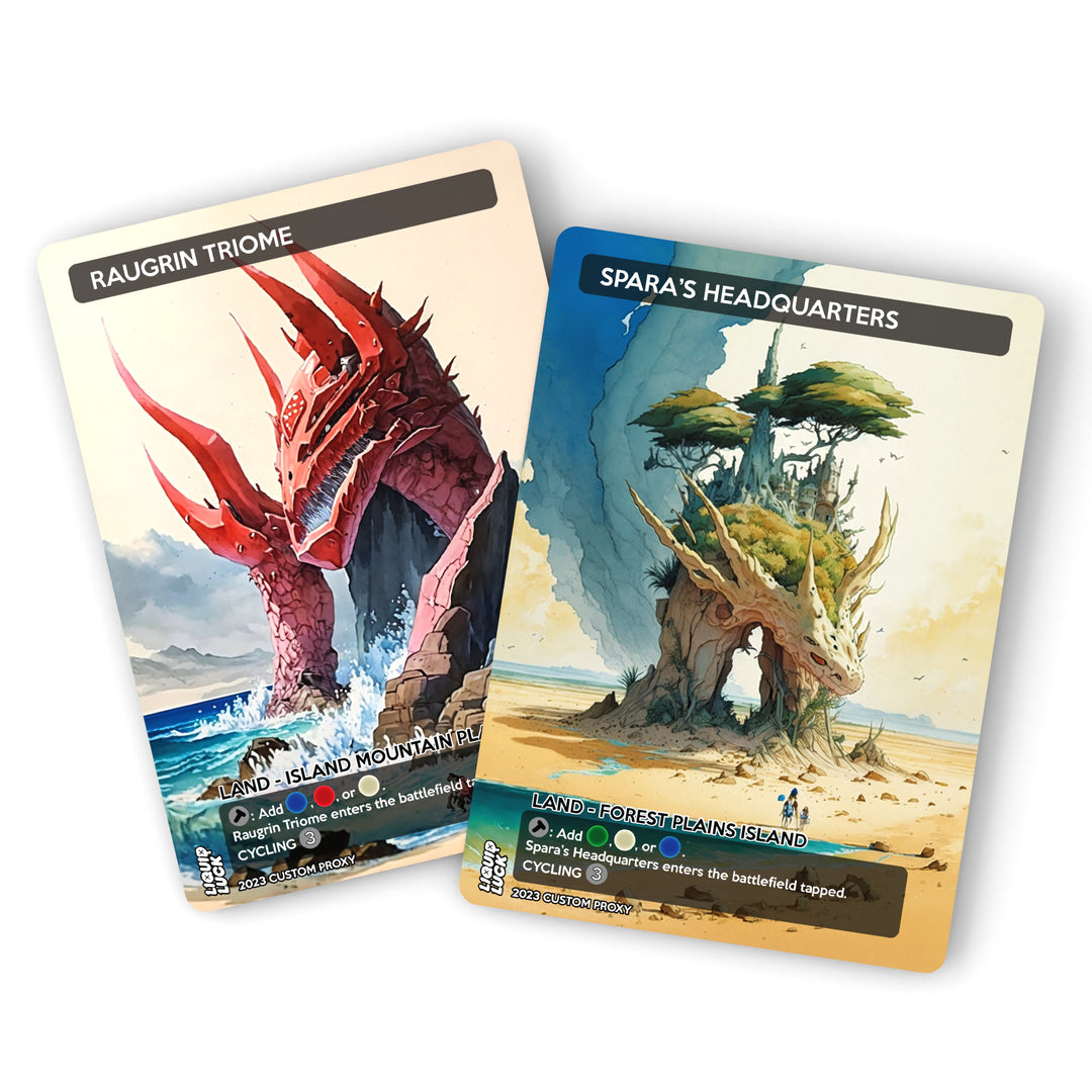 MTG Proxy Triome Land Set – 10 Card Ready-to-Play Collection – Stunning Custom Artwork – 100% USA Made