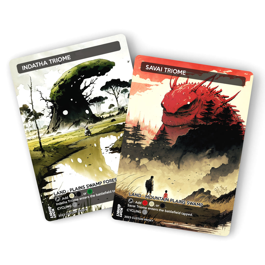 MTG Proxy Triome Land Set – 10 Card Ready-to-Play Collection – Stunning Custom Artwork – 100% USA Made