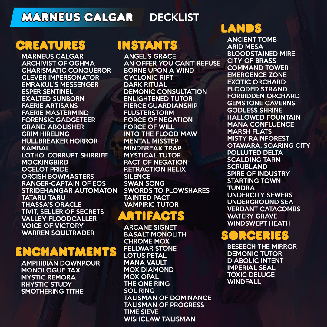 Marneus Calgar MTG EDH Commander Proxy Deck