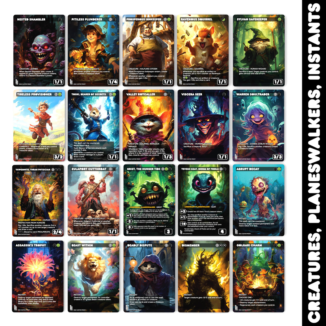 Chatterfang, Squirrel General MTG EDH Commander Proxy Deck