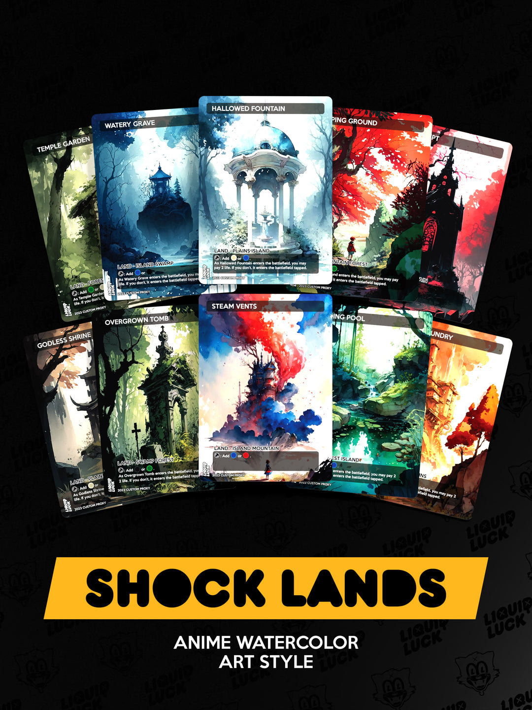 Shock Lands Set [Anime Watercolor]