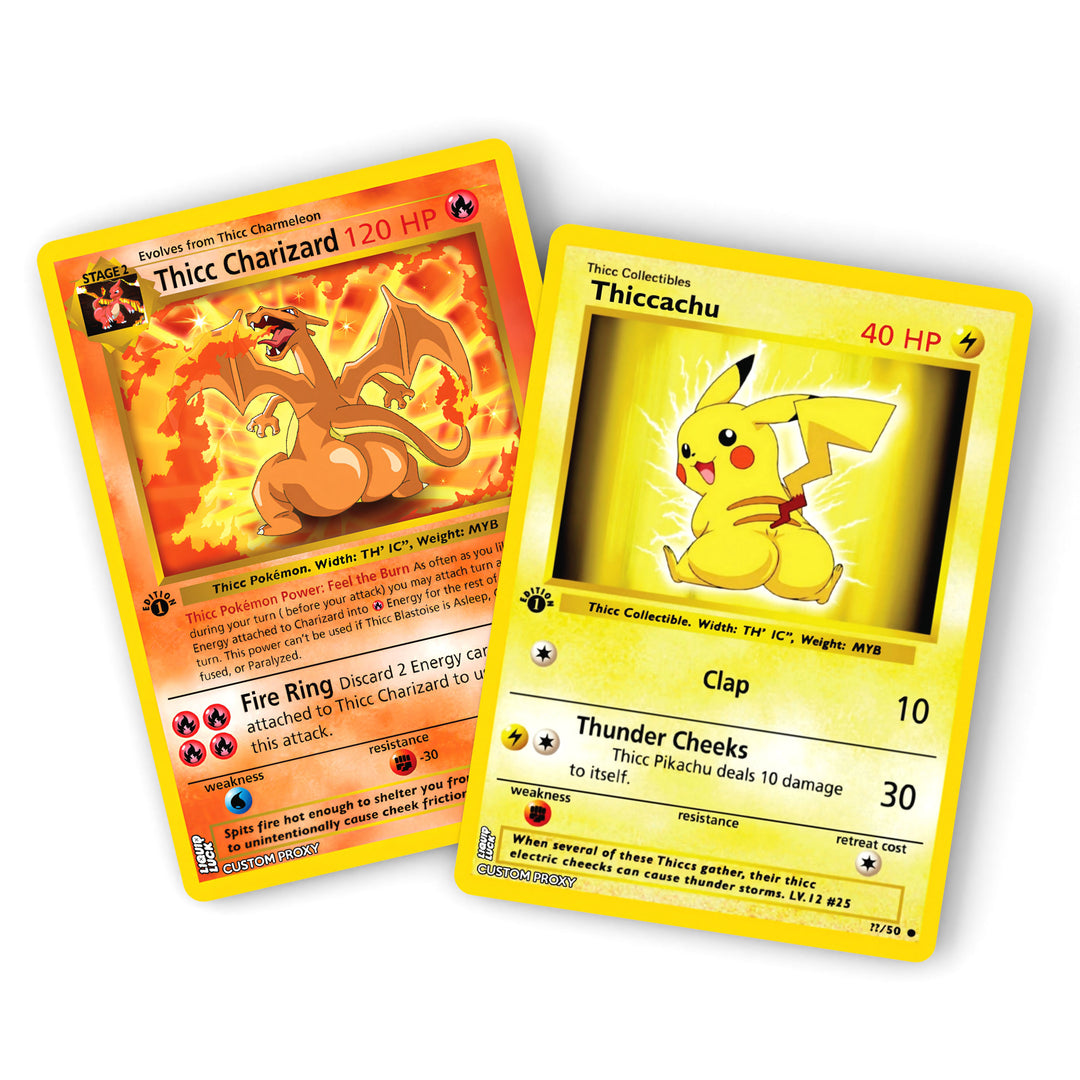 Thicc Pokemon Fan-Art Cards - Funny Collectible Parody Set Liquid Luck Thicc Pokemon Fan-Art Cards - Funny Collectible Parody Set Liquid Luck