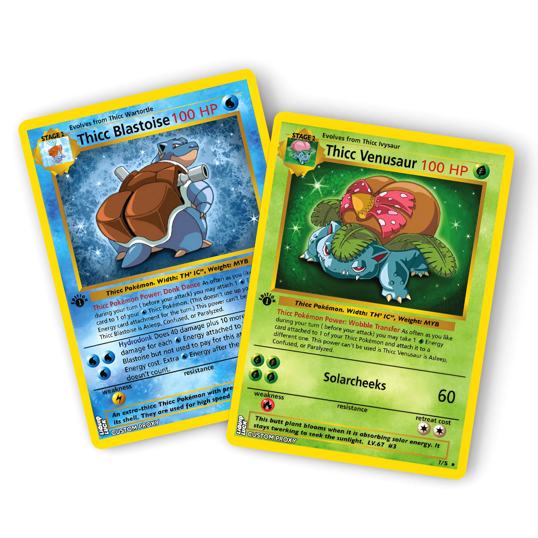 Thicc Pokemon Fan-Art Cards - Funny Collectible Parody Set Liquid Luck Thicc Pokemon Fan-Art Cards - Funny Collectible Parody Set Liquid Luck