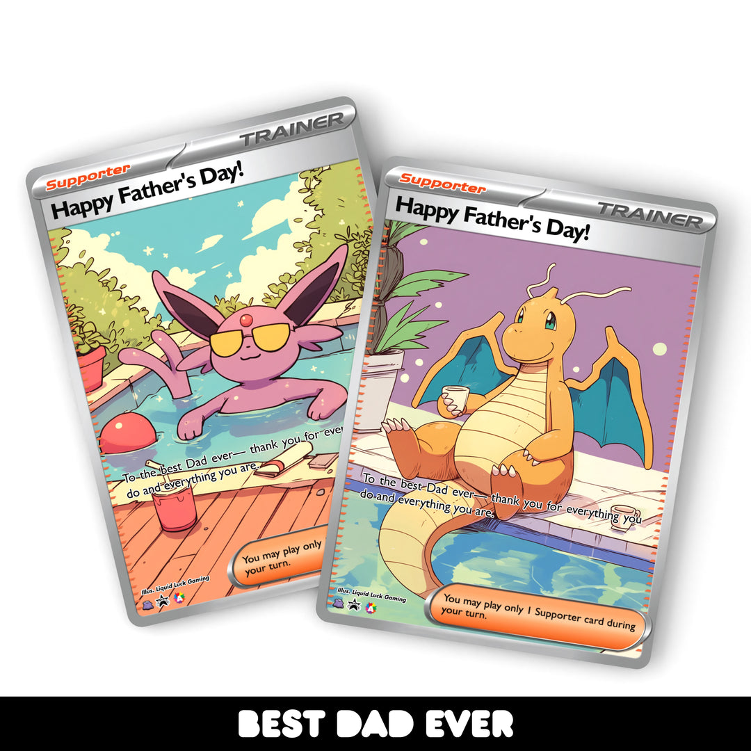 Father's Day Pokemon Cards (Holographic Fanart Cards)