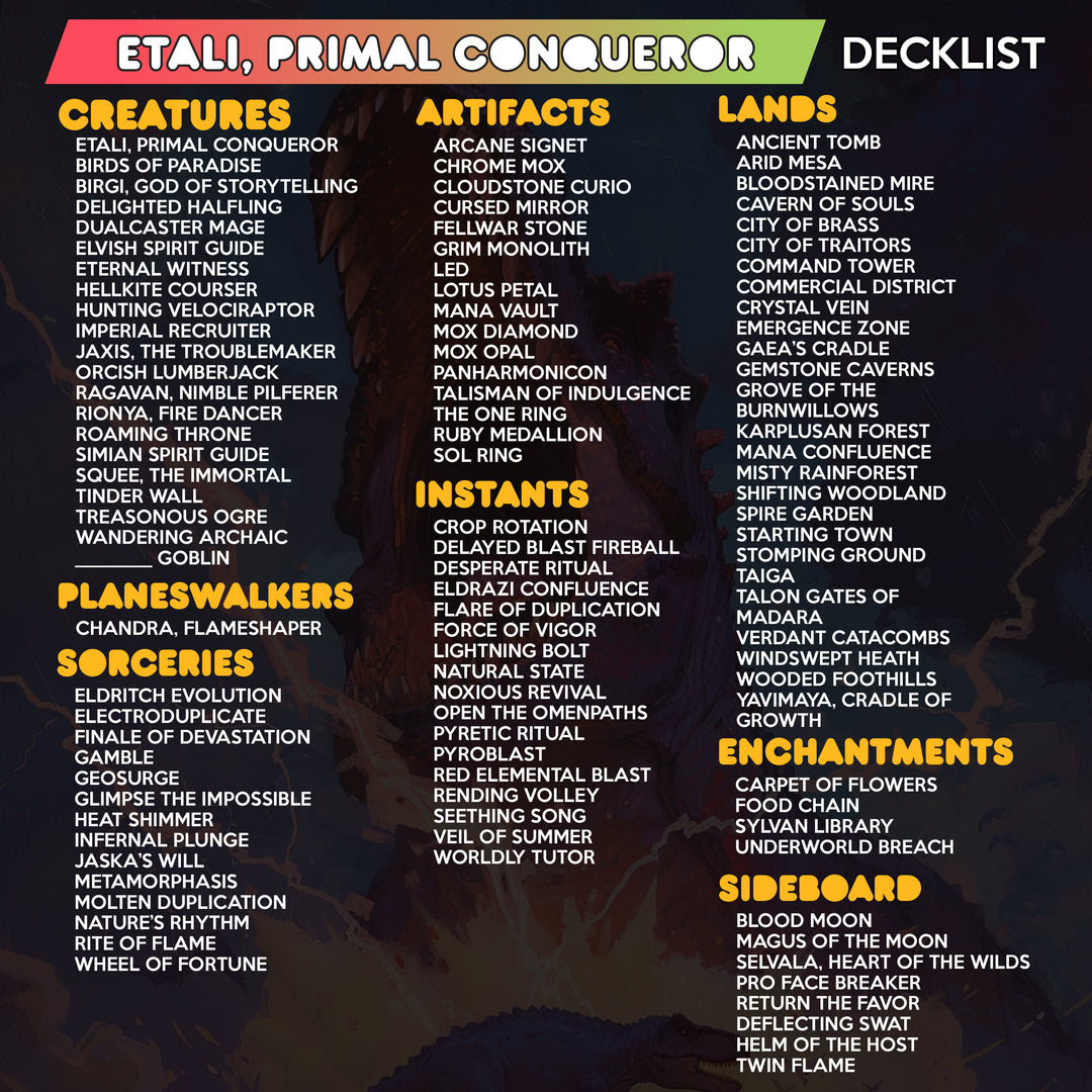 Etali, Primal Conqueror MTG cEDH Commander Proxy Deck
