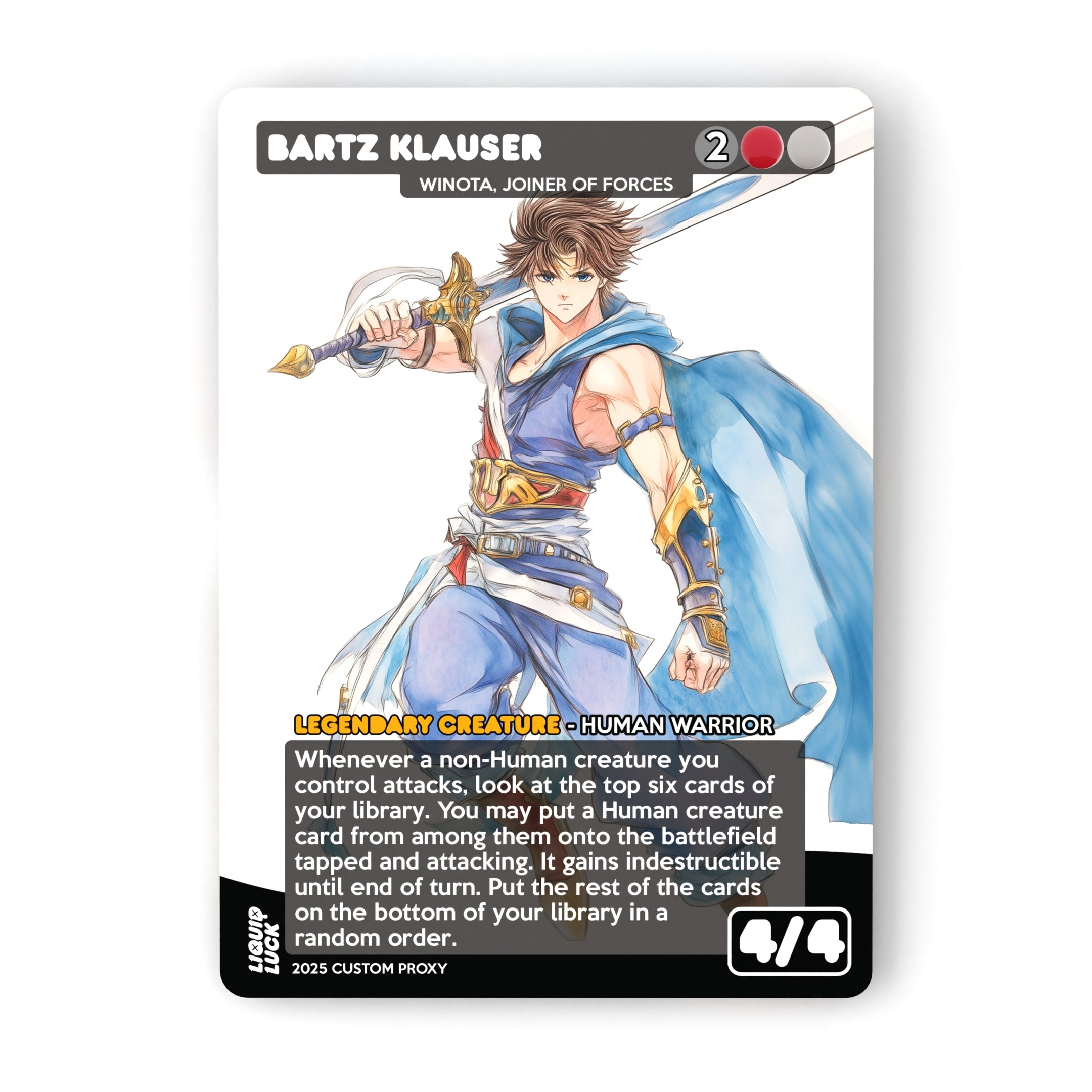 Bartz Klauser (Winota, Joiner of Forces) MTG Proxy – Liquid Luck