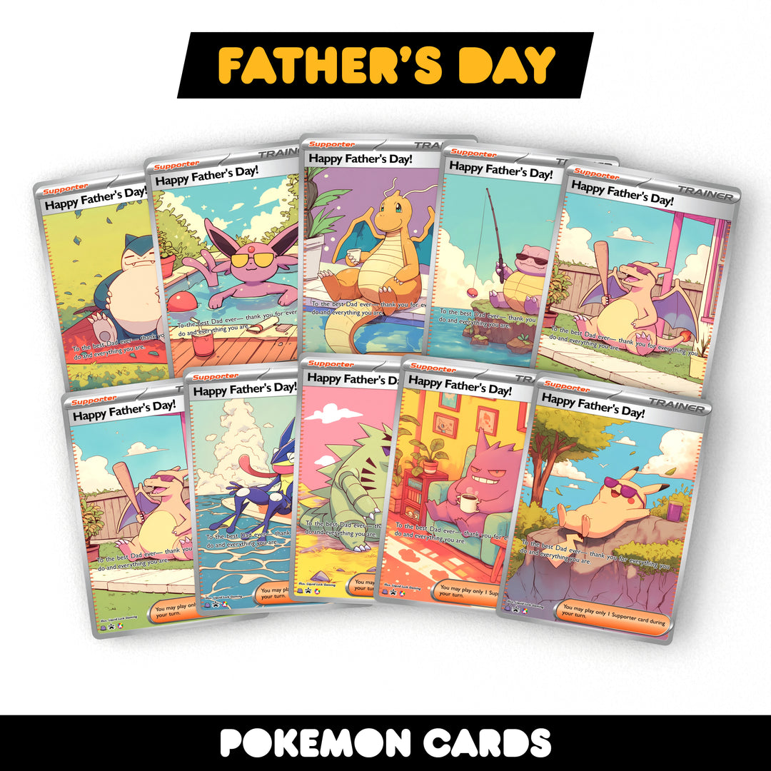 Father's Day Pokemon Cards (Holographic Fanart Cards)