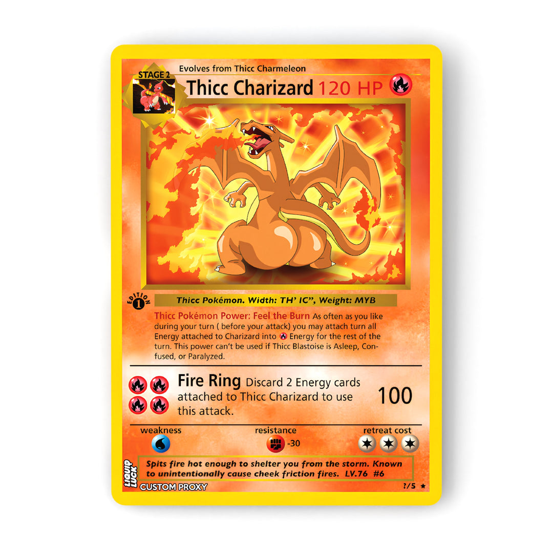 Thicc Pokemon Fan-Art Cards - Funny Collectible Parody Set Liquid Luck Thicc Pokemon Fan-Art Cards - Funny Collectible Parody Set Liquid Luck