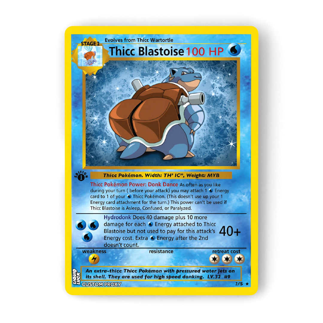 Thicc Pokemon Fan-Art Cards - Funny Collectible Parody Set Liquid Luck Thicc Pokemon Fan-Art Cards - Funny Collectible Parody Set Liquid Luck