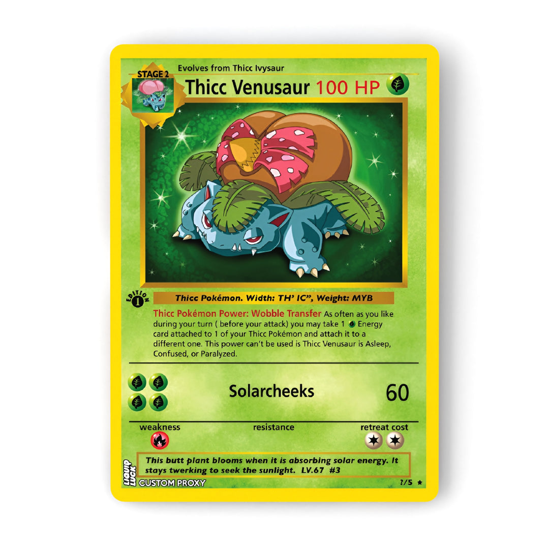 Thicc Pokemon Fan-Art Cards - Funny Collectible Parody Set Liquid Luck Thicc Pokemon Fan-Art Cards - Funny Collectible Parody Set Liquid Luck