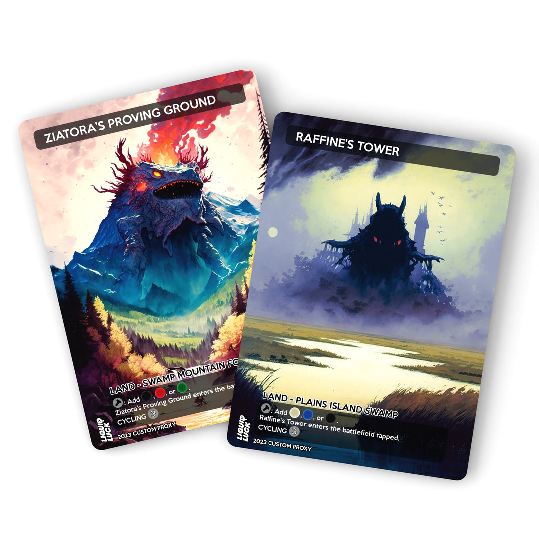 Triome Lands Set Anime Watercolor